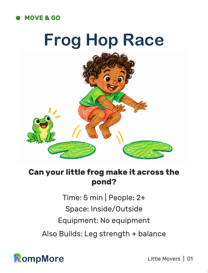 Frog Hop Race activity card front